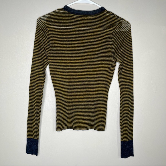 Rag & bone Raina Lurex Striped Crewneck Sheer Sweater Size Small - Picture 4 of 10